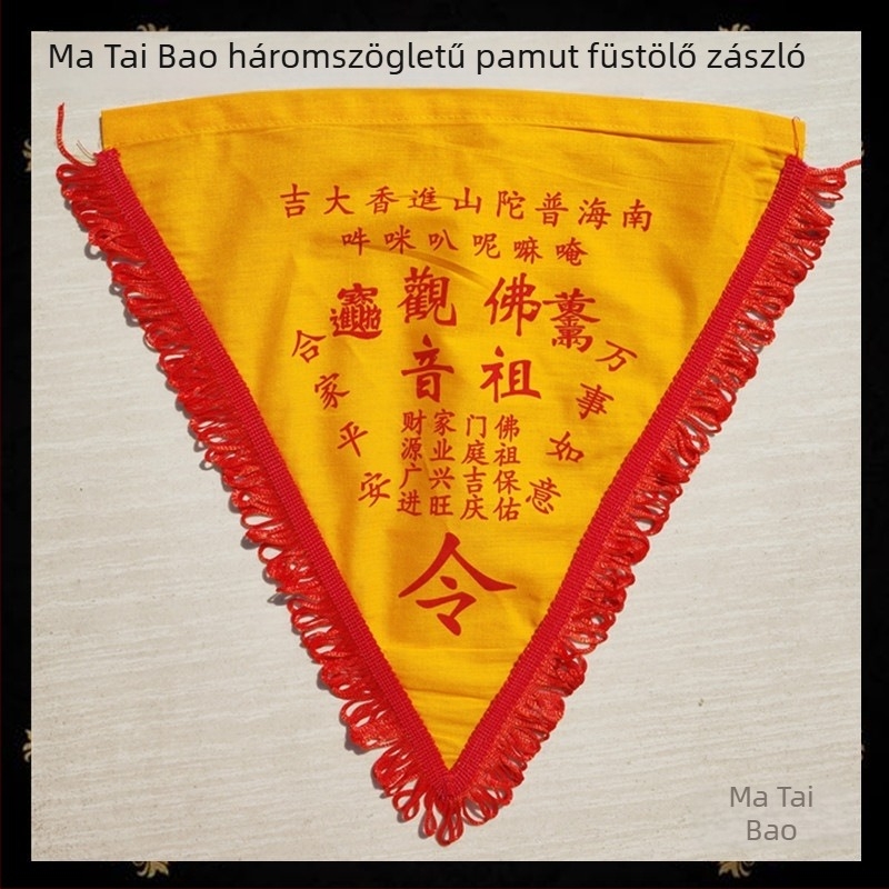 Áldásos tömjén kínálat a szerencséségért és a ház védelméért; öt sárkányos talizmán zászló templomi és taoista rituálékhoz; testre szabható Maitreya Buddha felirattal