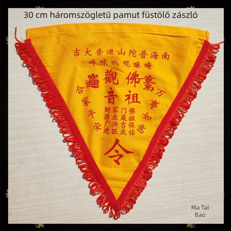 Áldásos tömjén kínálat a szerencséségért és a ház védelméért; öt sárkányos talizmán zászló templomi és taoista rituálékhoz; testre szabható Maitreya Buddha felirattal