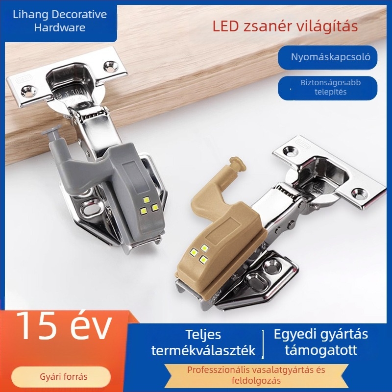 LED szekrényajtó világítás – gardróbhoz, boros- és cipősszekrényhez, vezeték nélküli, nyomógombos kivitel