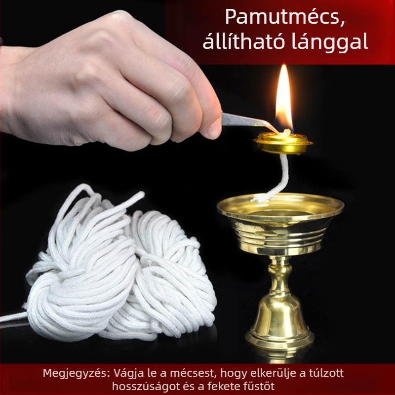 Pamut- és rostszálas lámpafityil olajtámpákhoz, fehér, környezetbarát