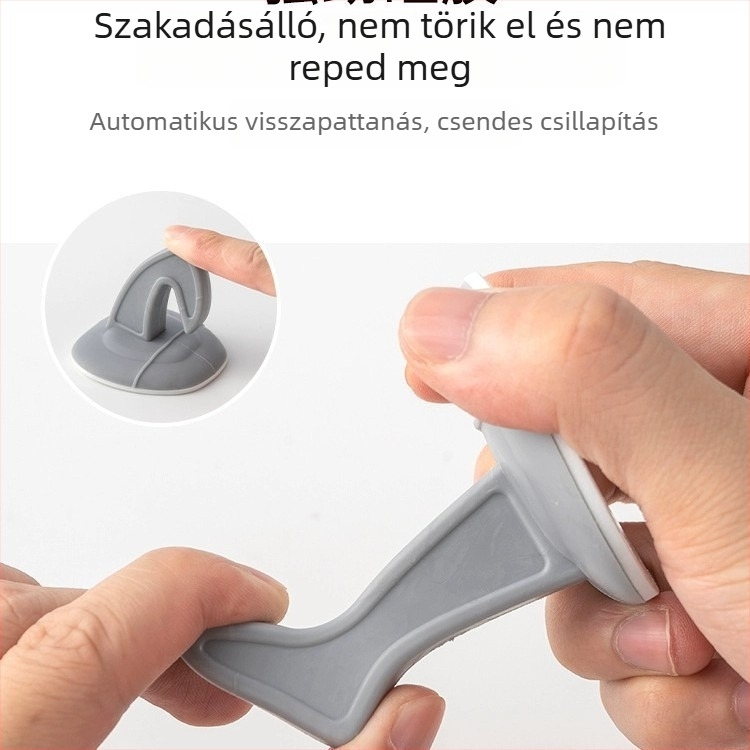 Szilikon ajtóakasztó és kilincs párnázó, ütéscsillapító párna, fúrás nélküli, halk fürdőszobai ajtóstop
