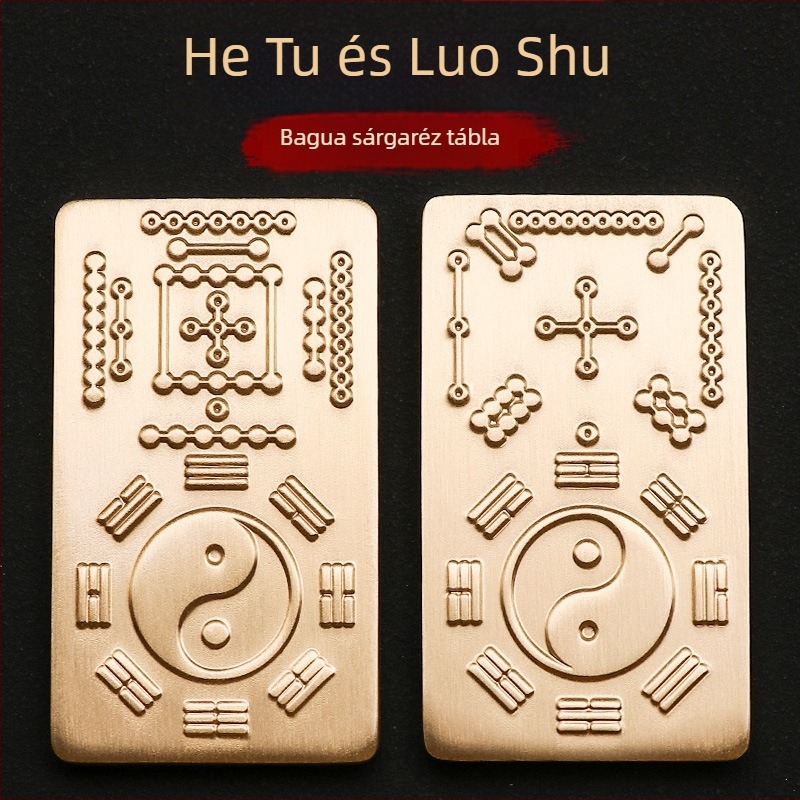 Sárgaréz medál Tai Chi és Bagua ábrákkal személyes védelemre