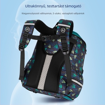 Új stílusú általános iskolai hátizsák, uniszex, integrált kettős rétegű merev héj a gerinc védelméért és a teher csökkentéséért, rajzfilmszerű dizájn