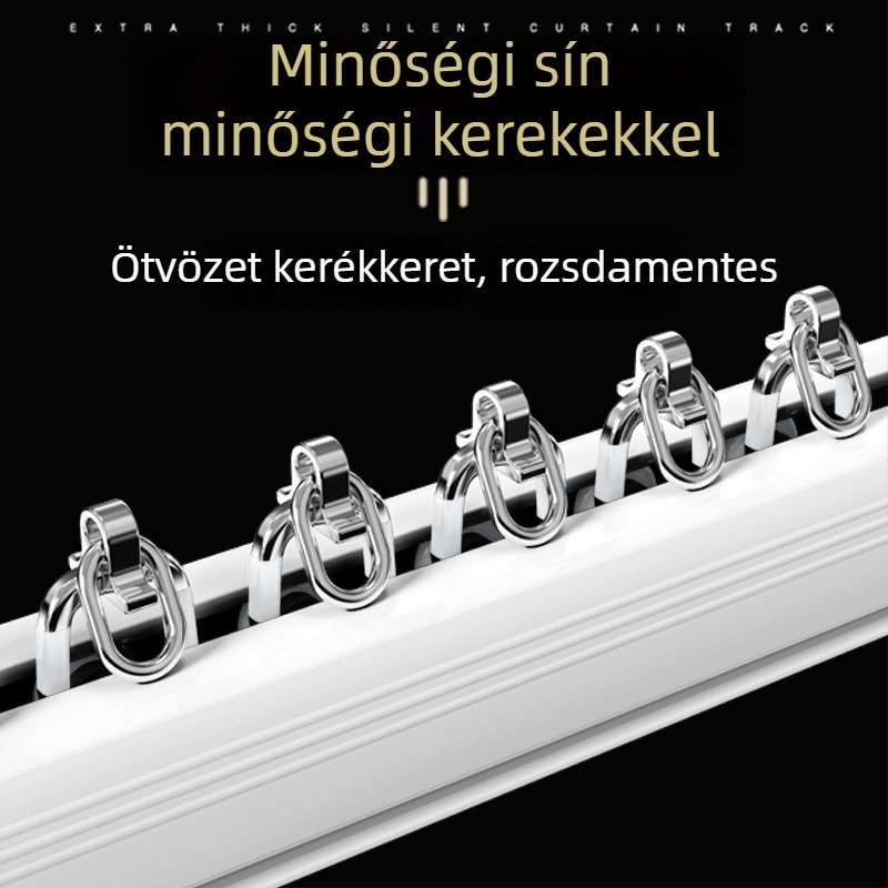 Új, csendes nano függöny sín, sima csúszású sín és görgő, egysoros és kétsoros sín, felső és oldalsó rögzítés kollégiumi szobákhoz