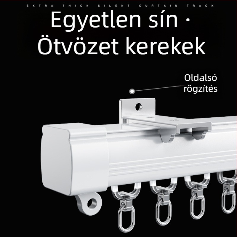Új, csendes nano függöny sín, sima csúszású sín és görgő, egysoros és kétsoros sín, felső és oldalsó rögzítés kollégiumi szobákhoz