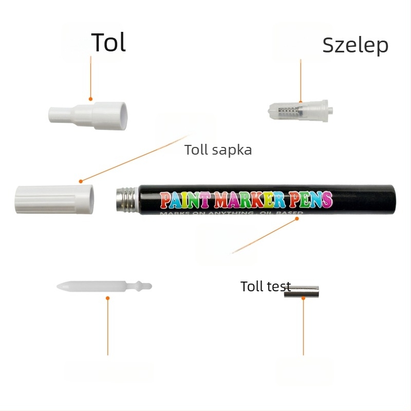 Teljes marker készlet kiegészítők: akril toll, marker test, üres csövek, összetevők folyékony krétához és alkoholtinktához