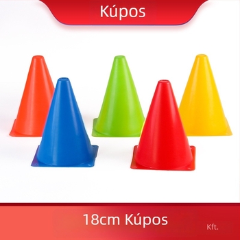 Futball-edzéshez készült felszerelés 18 cm-es jelölő tartállyal és 6 hüvelykes jelölőcsövekkel az akadályokhoz