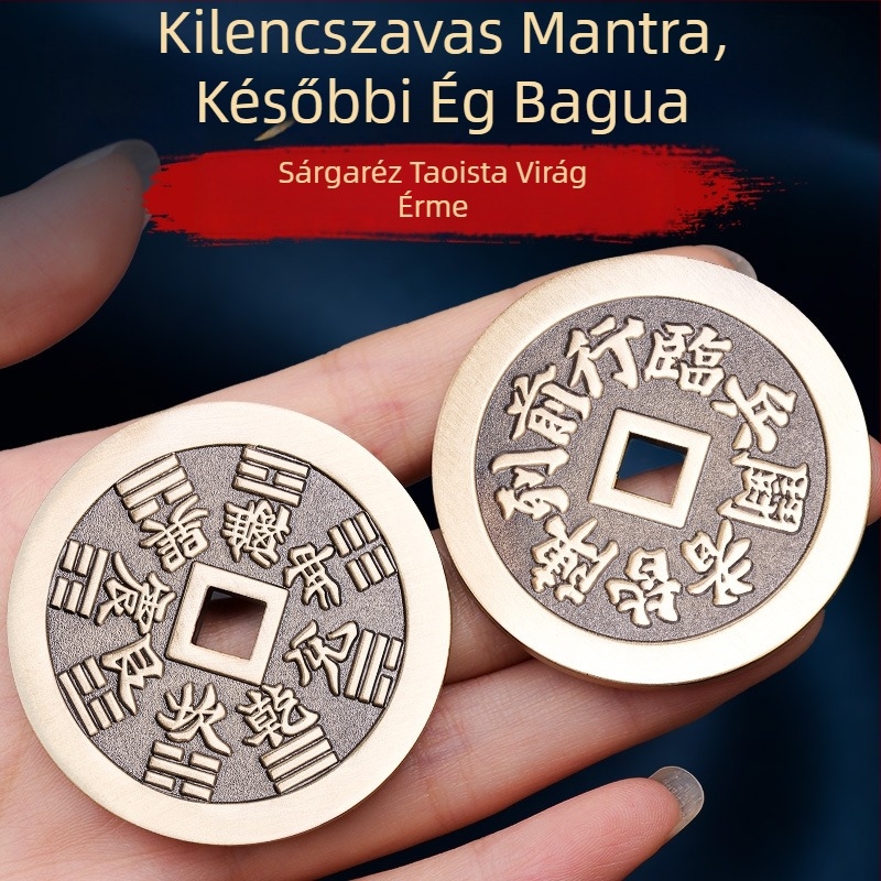 Taoista kilenckarakteres mantra réz érme amulett a békéért és védelemért