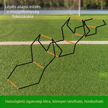 Új hatszögletű agilitási létra futball-edzéshez, agilitás körrel és multifunkcionális edzőgyűrűvel, tároló táskával