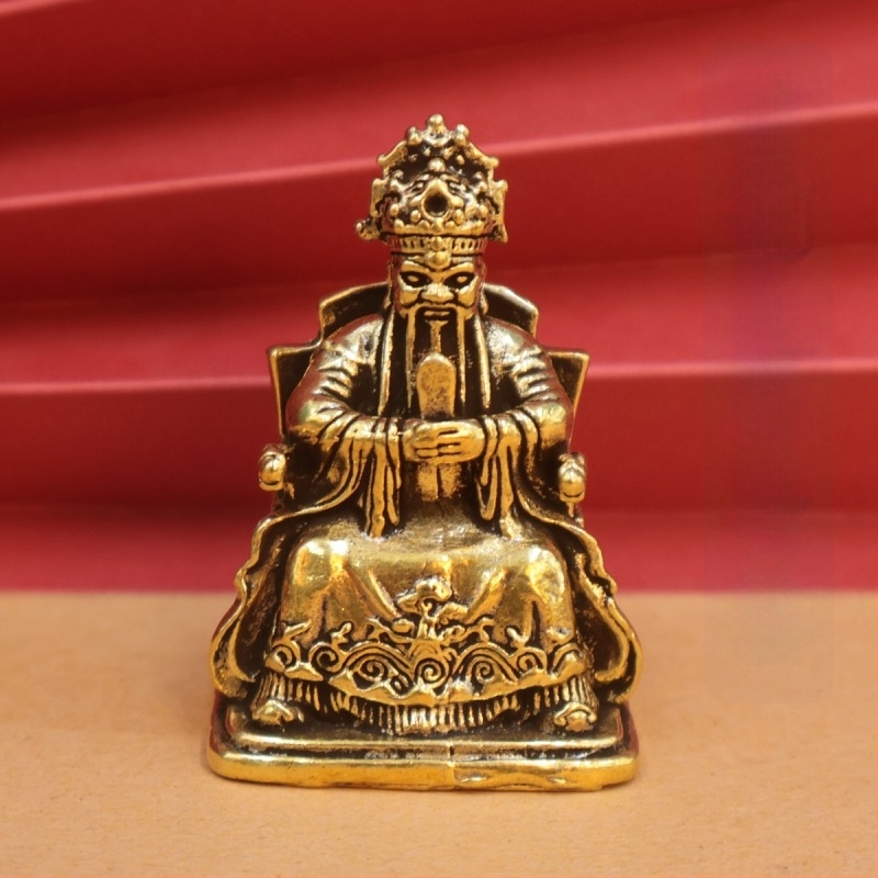 Réz/bronz sárkány gazdagság Isten Buddha szobor otthoni oltárhoz – Wutai-hegy, Guangji