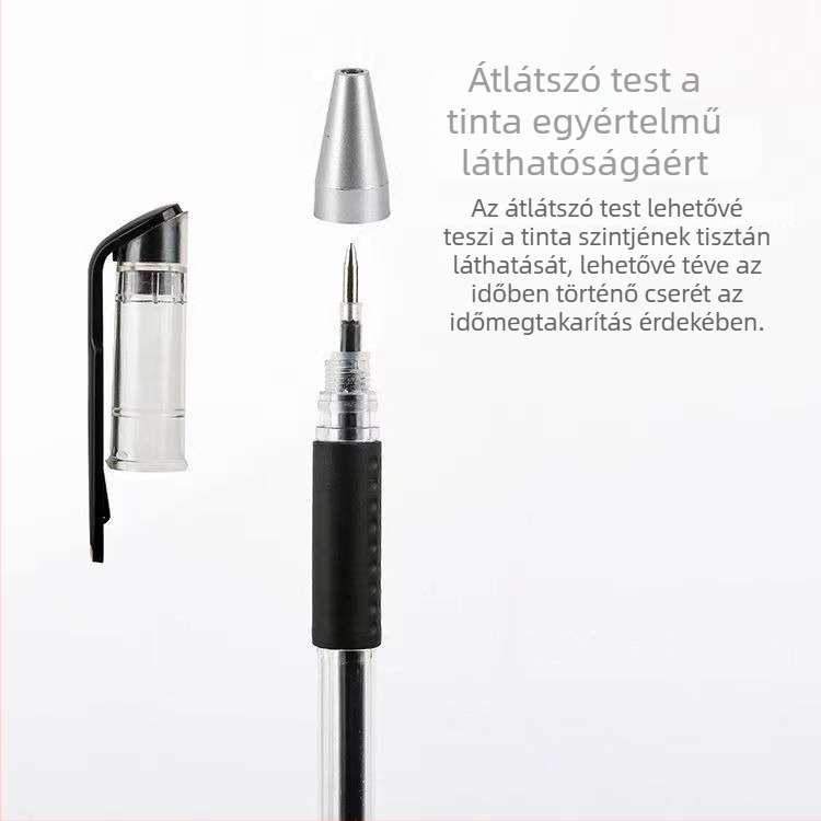Európai szabványú golyóstoll, 0,5 mm-es heg, vízbázisú tintával, íráshoz, aláíráshoz és vizsgákhoz