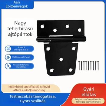 T-típusú zsanér, 3,5 hüvelykes, fekete, vasból készült ajtókhoz és szekrényekhez