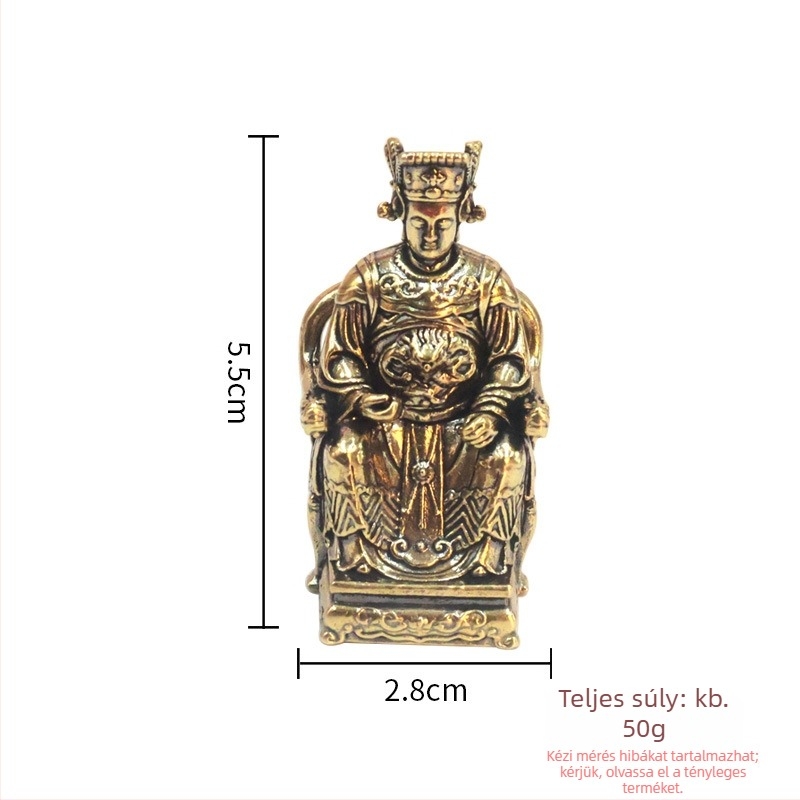 Sárgaréz Mazu-szobor otthoni dekorációhoz, Mennyei Királynő istennő, kínai stílus