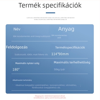 Rozsdamentes acél üvegcsukló-klipszek a fürdőszobához, zuhanykabinhoz és boros szekrényhez; rögzítő klipszek, kopásálló és korrózióálló hardver kiegészítők