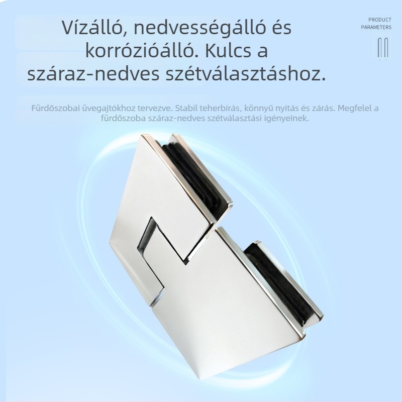 Rozsdamentes acél üvegcsukló-klipszek a fürdőszobához, zuhanykabinhoz és boros szekrényhez; rögzítő klipszek, kopásálló és korrózióálló hardver kiegészítők