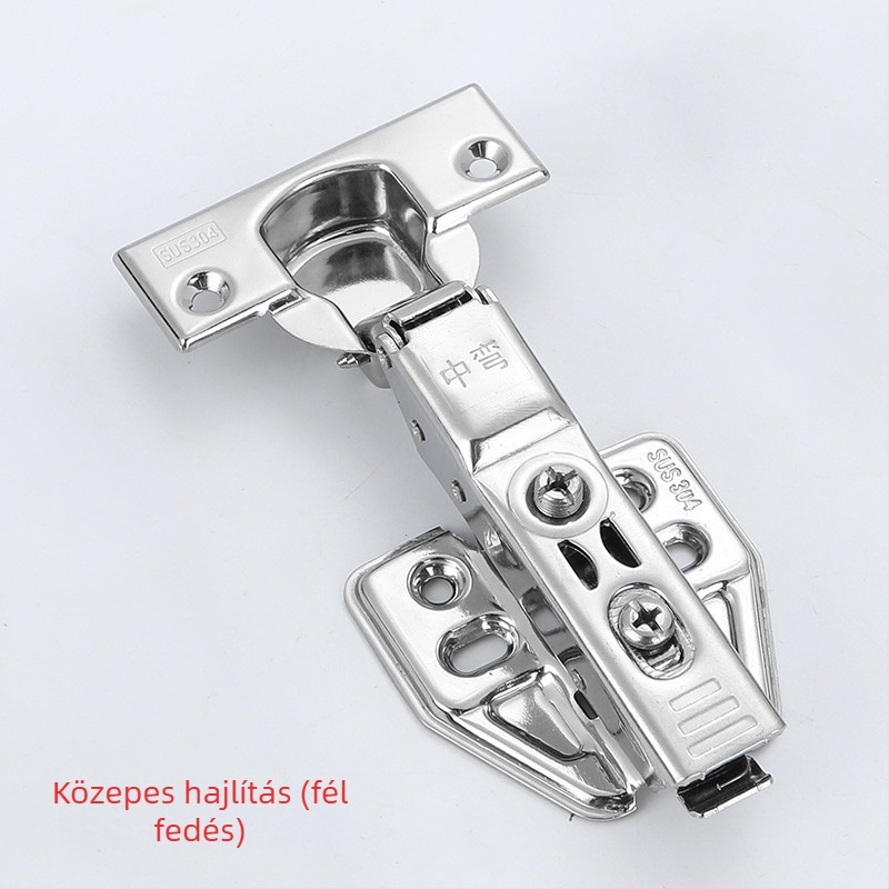 Szekrénypánt hidraulikus csillapítóval, 304 rozsdamentes acélból, 2,0 mm vastagságú