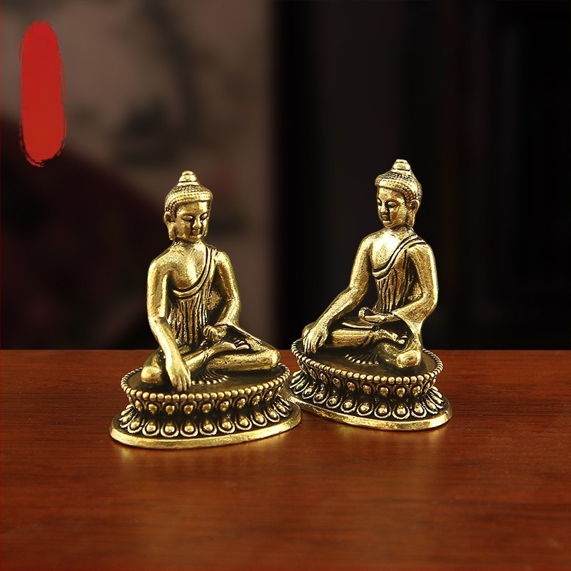Antik stílusú Buddha-gyógyító szobor, tibeti stílusú Guanyin zseb Buddha, kreatív retro kis dísztárgy