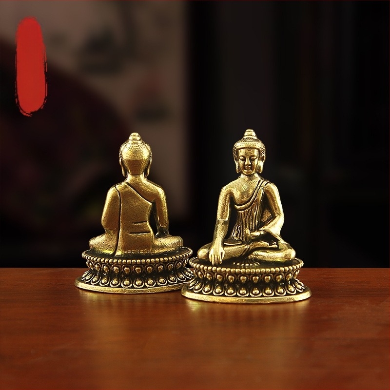 Antik stílusú Buddha-gyógyító szobor, tibeti stílusú Guanyin zseb Buddha, kreatív retro kis dísztárgy