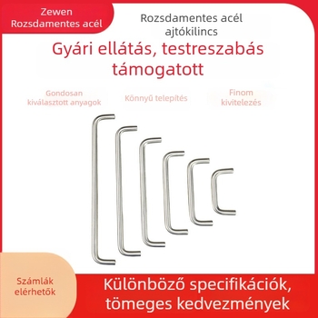 Rozsdamentes acél szekrényfogantyú, U-alakú, kettős görbületű