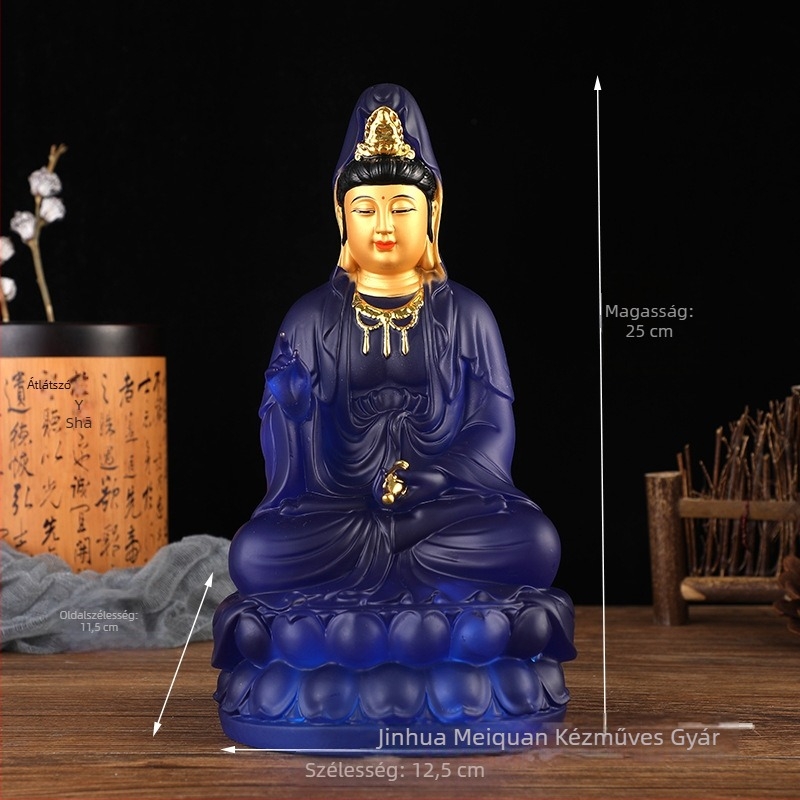 Guanyin Bodhisattva gyanta szobor, otthoni istentiszteleti dekoráció, kézzel készített