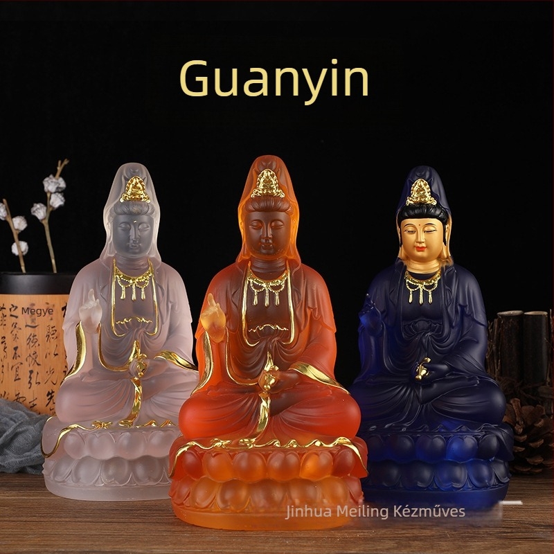 Guanyin Bodhisattva gyanta szobor, otthoni istentiszteleti dekoráció, kézzel készített