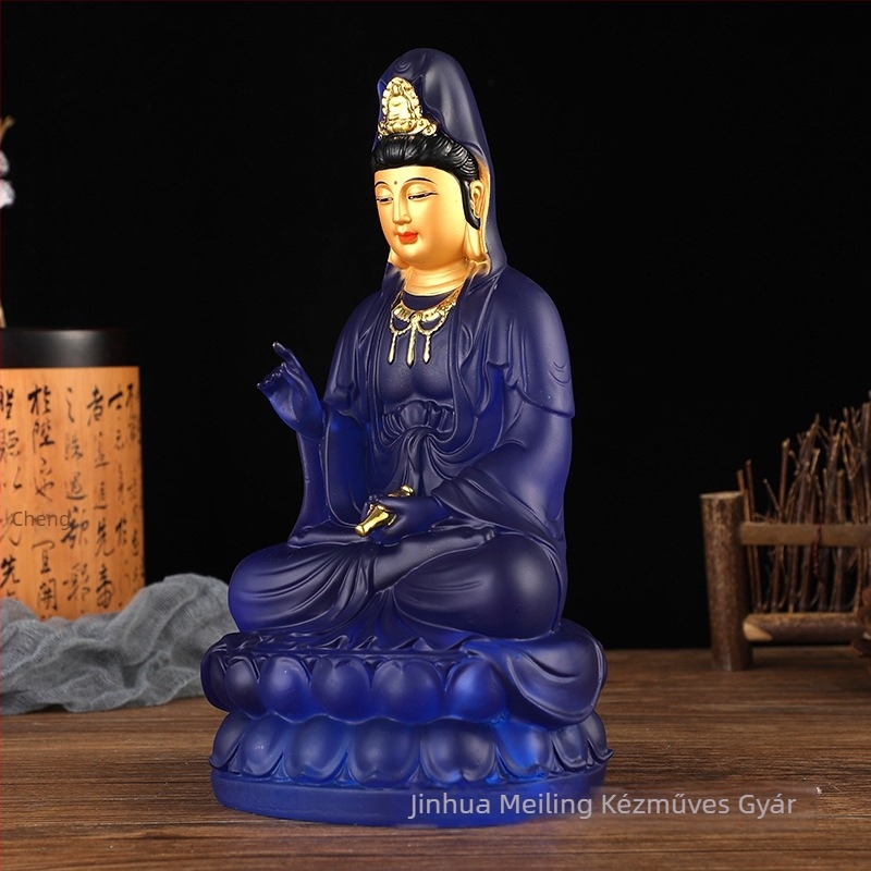 Guanyin Bodhisattva gyanta szobor, otthoni istentiszteleti dekoráció, kézzel készített