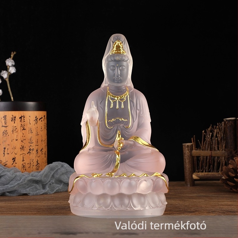 Guanyin Bodhisattva gyanta szobor, otthoni istentiszteleti dekoráció, kézzel készített