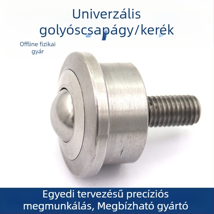 Bull's Eye szállító görgő csuklós gömböt tartó, rozsdamentes acél, szénacél és nylon, bútorokhoz és ipari polcokhoz, testreszabható modell