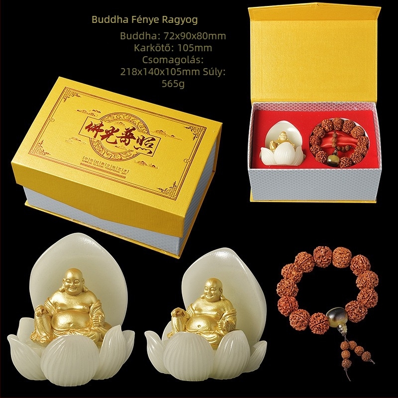 Maitreya Buddha szobor fénnyel ragyogó, otthonra és teaházba dekorációként, háromdimenziós bejárati dísz, vonzza a gazdagságot