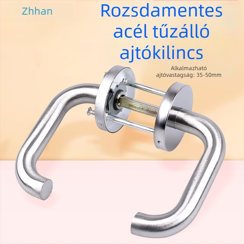 Rozsdamentes acélból készült tűzvédelmi ajtó fogantyú körkörös csővel, vészkiárati kilincs