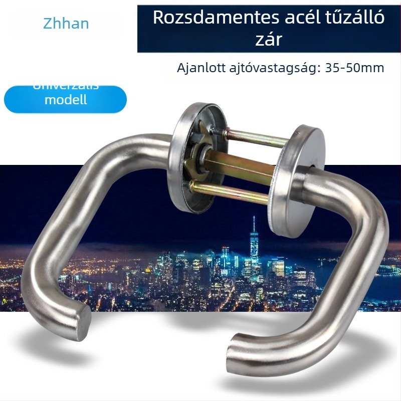 Rozsdamentes acélból készült tűzvédelmi ajtó fogantyú körkörös csővel, vészkiárati kilincs