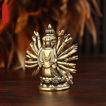 Guanyin ezerkarú szobor — mini Bodhiszattva figura templomhoz vagy otthonhoz