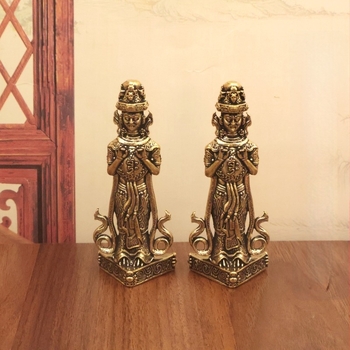 Sárgaréz Zakiram Buddha-szobor, kézzel készített asztali dísz