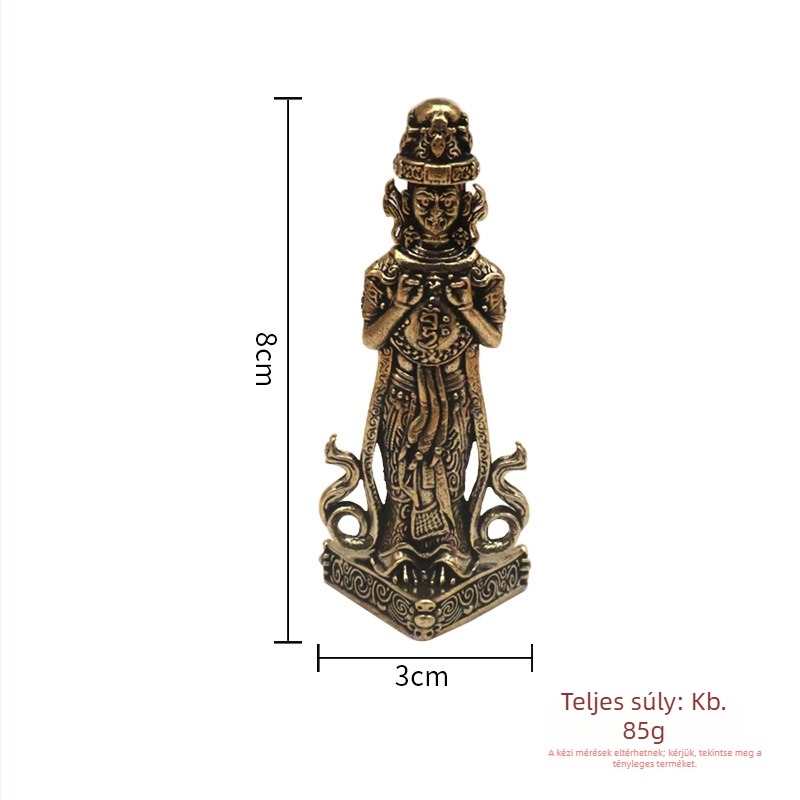 Sárgaréz Zakiram Buddha-szobor, kézzel készített asztali dísz
