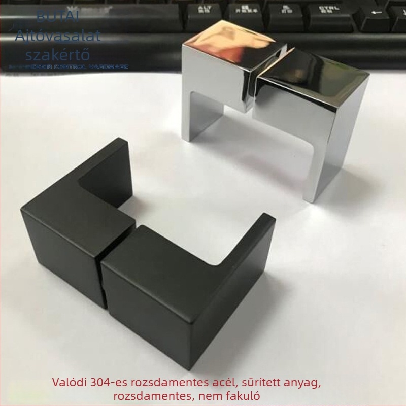 Otai OT-LS-001 304 rozsdamentes acél fürdőszobai üvegajtó fogantyú, matt fekete