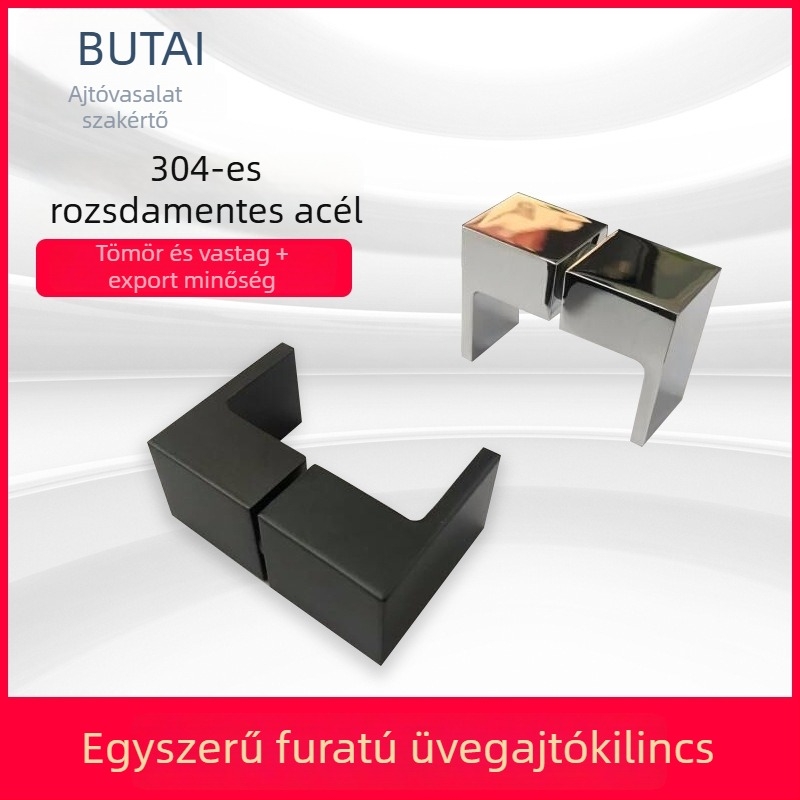 Otai OT-LS-001 304 rozsdamentes acél fürdőszobai üvegajtó fogantyú, matt fekete