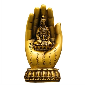 Guanyin Bodhisattva bronz szobor, Heart Sutra zen motívummal, ezernyi kézzel dísz otthoni oltárhoz