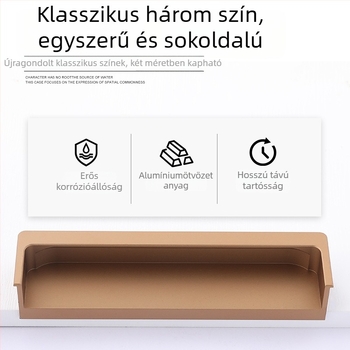 Modern minimalist rejtett fogantyú ruhásszekrényhez alumíniumötvözetből