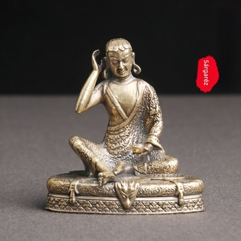 Sárgaréz tibeti Milarepa Buddha szobor – díszfigura imához, művészi ajándék