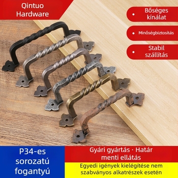 Kézzel készített, vintage kovácsoltvas ajtó- és bútorgomb, ruhásszekrényhez, cipősszekrényhez és egyéb szekrényekhez