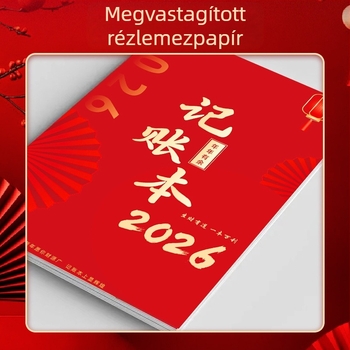 Naptárral ellátott, hagyományos kínai stílusú napló otthoni és üzleti pénzügyek részletes nyilvántartásához