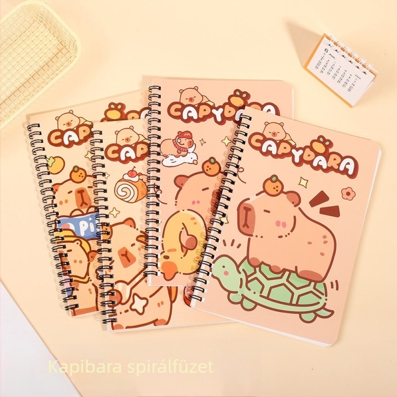 Capybara spirálfüzet A5, vastag, vízálló, vonalas jegyzetfüzet mesterképzési felvételi vizsgára, aranyos napló