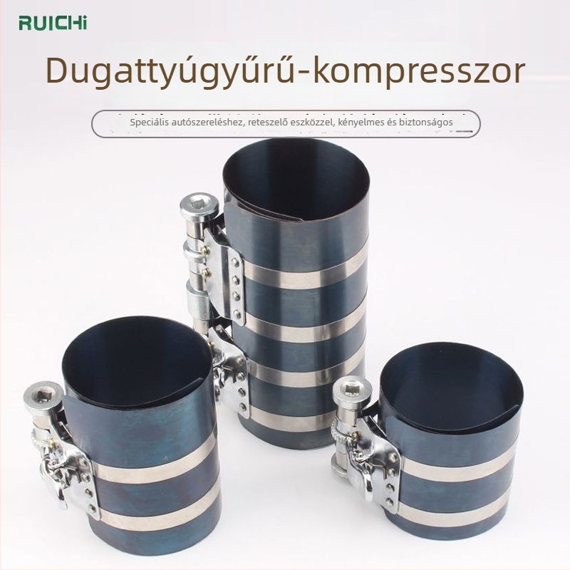 Dugattyúgyűrű telepítő és dugattyúgyűrű-kompresszor motor-karbantartáshoz, No.45 acél, 80–175 mm tartomány