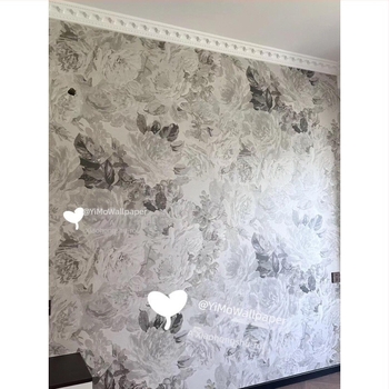 Amerikai vidéki virágos tapéta, varrat nélküli textil fal-mural, francia retro rózsás háttérrel