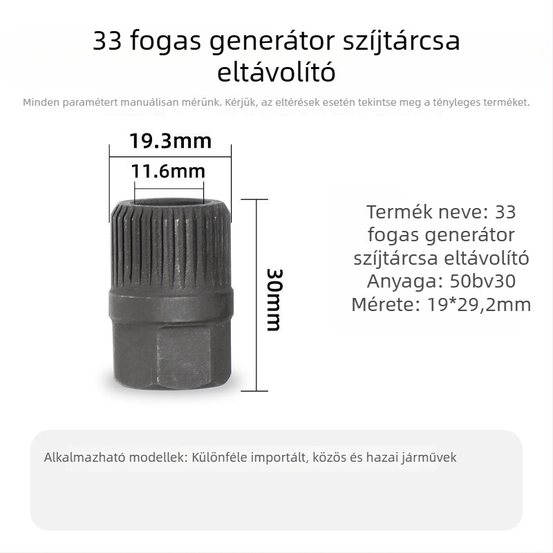 Autógenerátor egyirányú görgő szétszerelő eszköz, 33-fogú görgőhöz