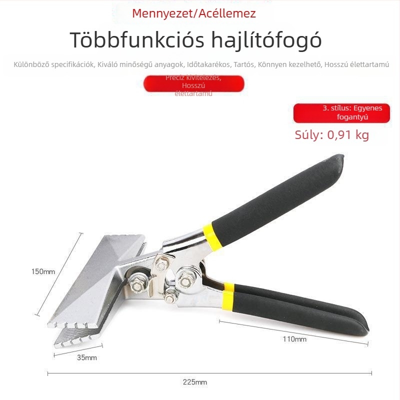Villanyszerelőknek készült többfunkciós hajlító és élzáró fogó