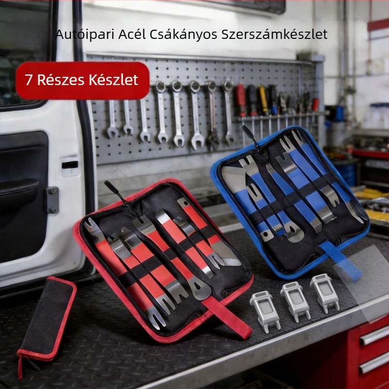 7 részes szerszámkészlet autó audio és navigáció szétszereléséhez, ajtópanel klipszek, csavarhúzó, belső dekor