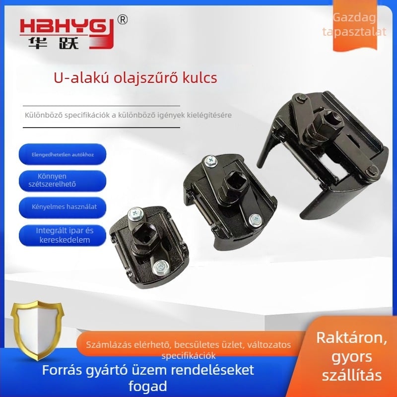 U alakú állítható olajszűrő kulcs dupla fogú kialakítással