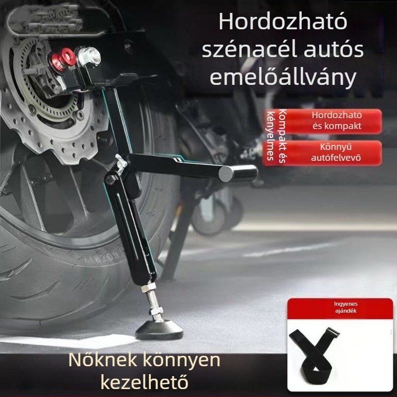 Motorkerékpár hordozható emelőállvány, összecsukható parkolóállvány, keret a kickstand támaszához, karbantartási és javító eszköz, egyrészes lánc tisztító eszköz