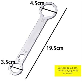 Motorkerékpár tengelyszétszerelő kulcs – előre és hátra tengelyekhez, 32mm/22mm/14mm